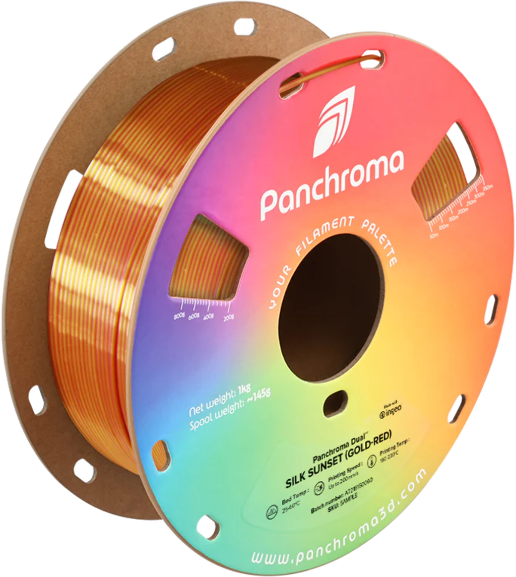 Polymaker  Panchroma™ PLA Dual Silk Sunset (Gold-Red), 1,75 mm / 1000 g    Zweifarbige Magie mit Seidenglanz in Sunset