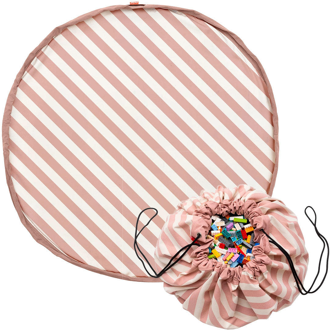 play&go speelkleed en opbergzak noomad - stripes new pink