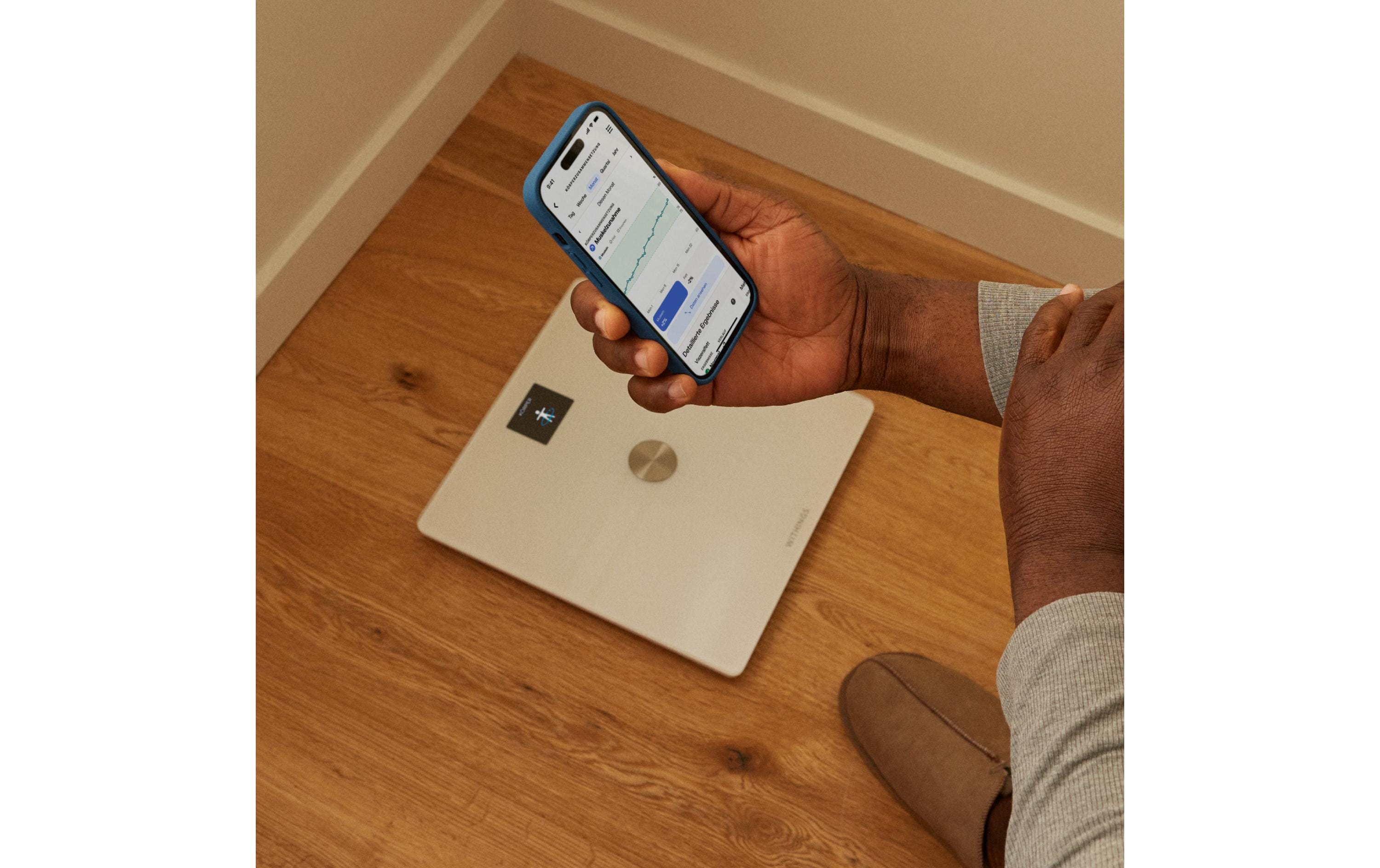 Körperanalysewaage Body Comp Weiss<br>WLAN-Personenwaage