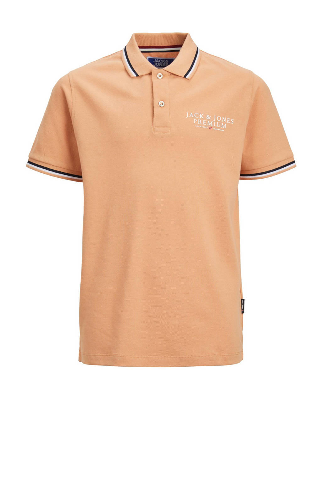 JACK & JONES polo JCOMAGIC met logo zalm