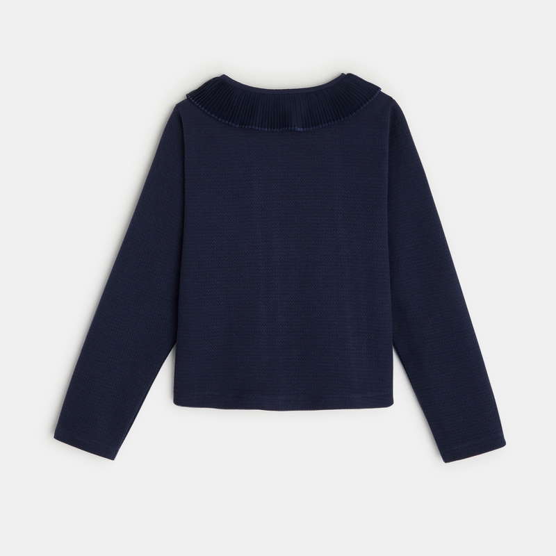 Cardigan à col collerette bleu fille