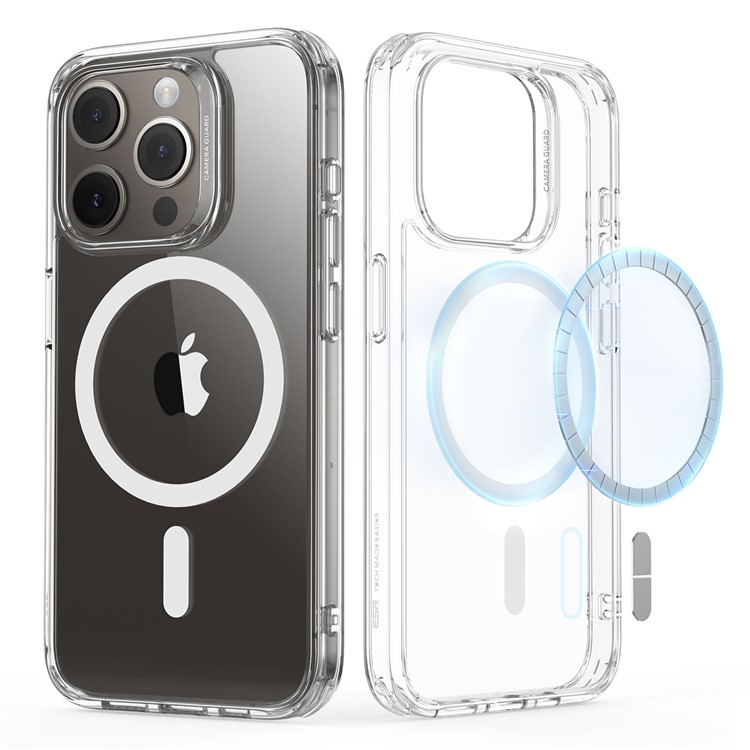 iPhone 15 Pro Max Classic Series MagSafe Hybrid Hülle TPU Bumper Acryl Rückseite Air Cushion Fallschutz - Transparent