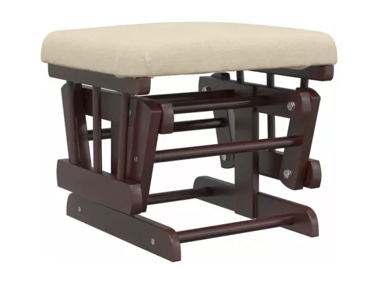 Chaise berçante avec repose-pied Blanc crème Tissu