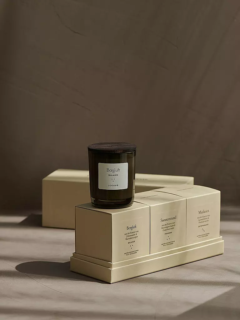 LOOOPS Duftkerzen Geschenkebox 3tlg KLASSIK  dunkelgrün