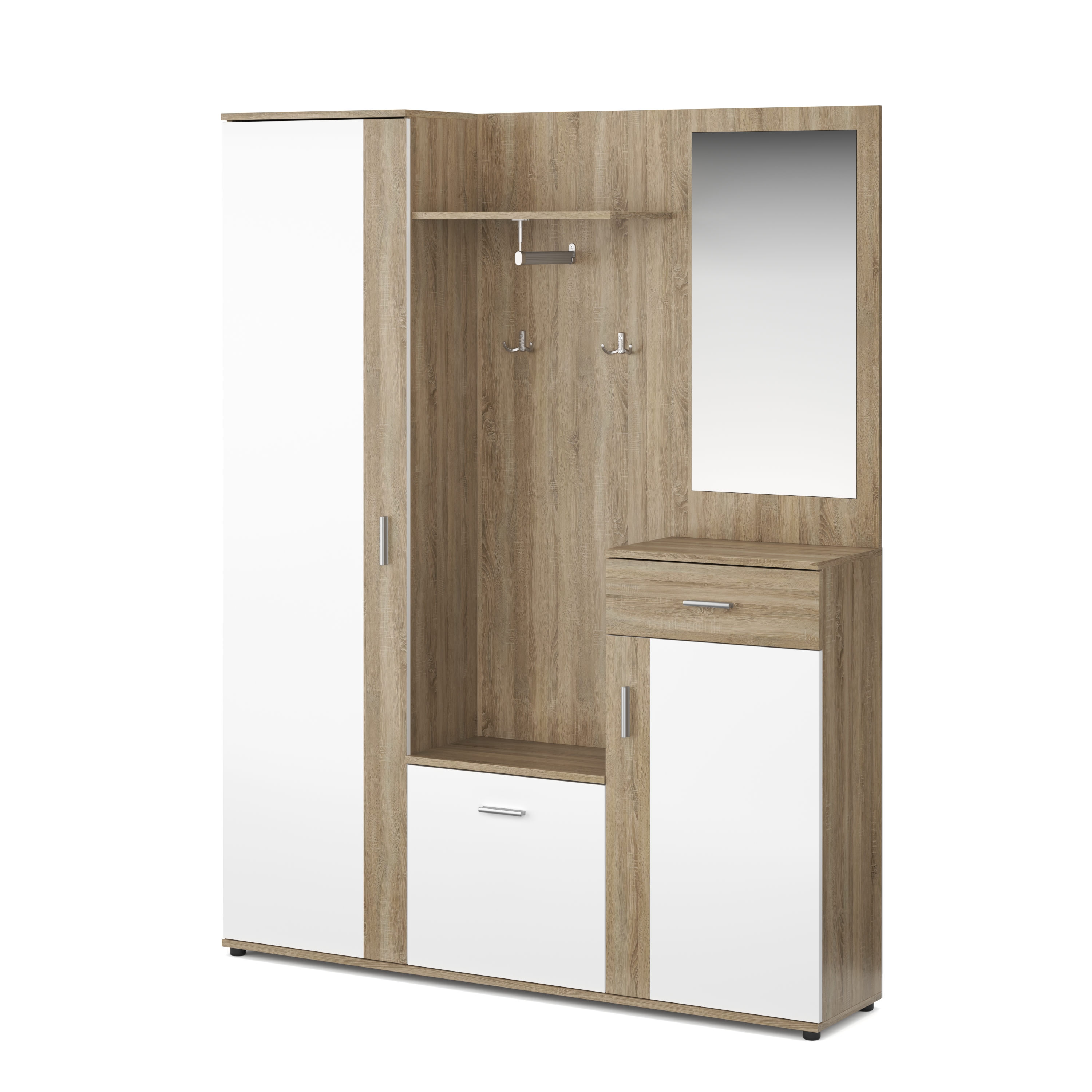 Garderobe ROMANO 140 x 180 cm hellbraun/weiss