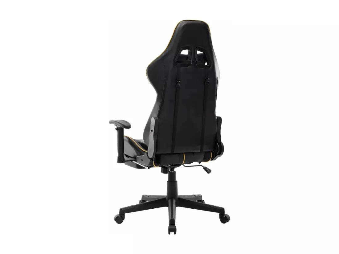 Chaise de jeu avec repose-pied Noir et doré Cuir artificiel