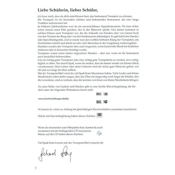 Weinberger Musikverlag Die Trompeterfibel 1