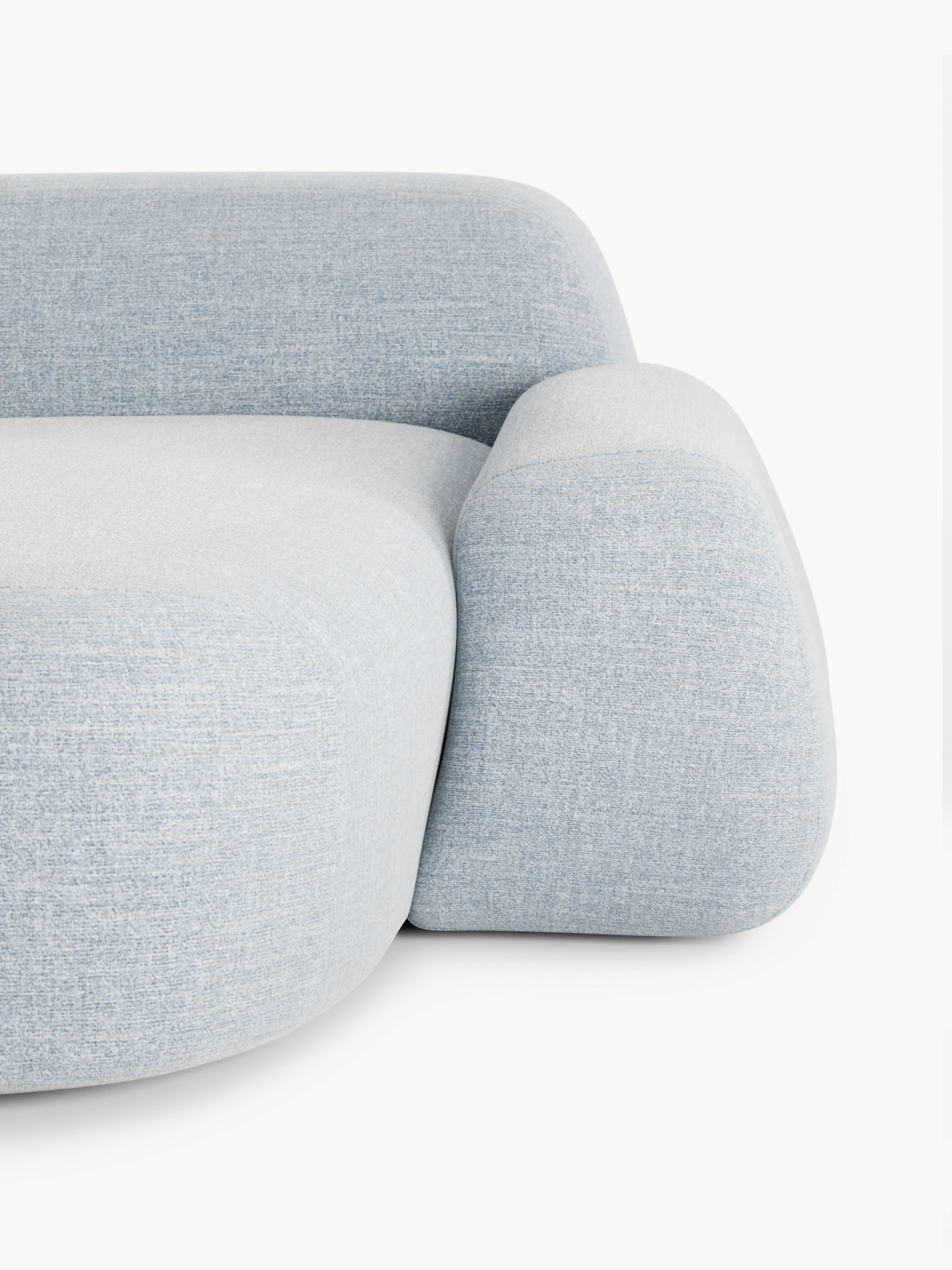 Modulaire bouclé hoekbank Wolke (4-zits) met chaise longue