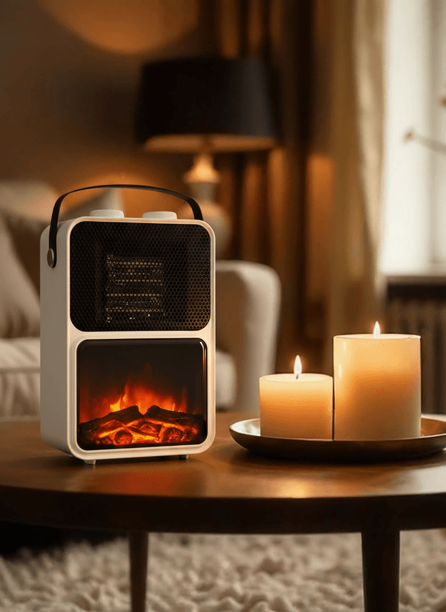 Tragbarer Elektrokamin mit Kamineffekt 1200W