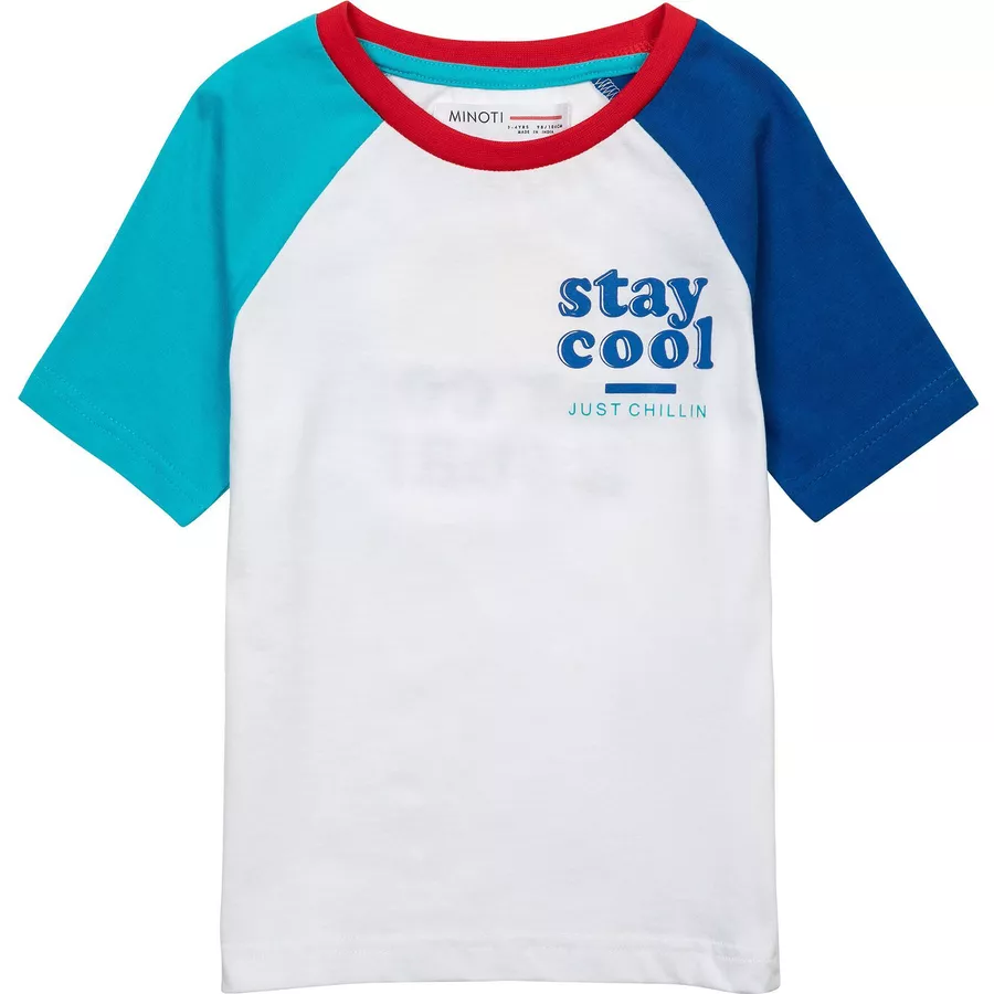 MINOTI T-Shirt Stay Cool WeißBlauGrün