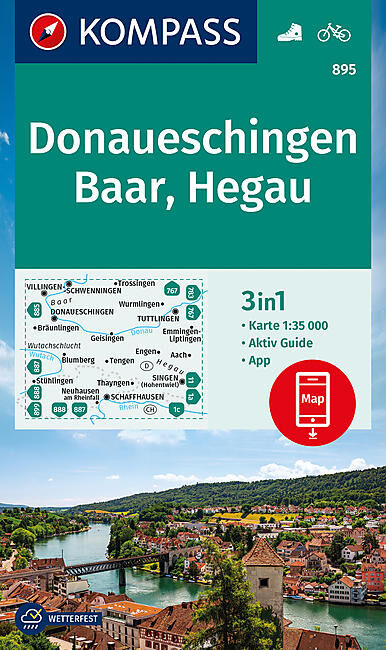 KOMPASS - 895 DONAUESCHINGEN BAAR HEGAU 1 50 000