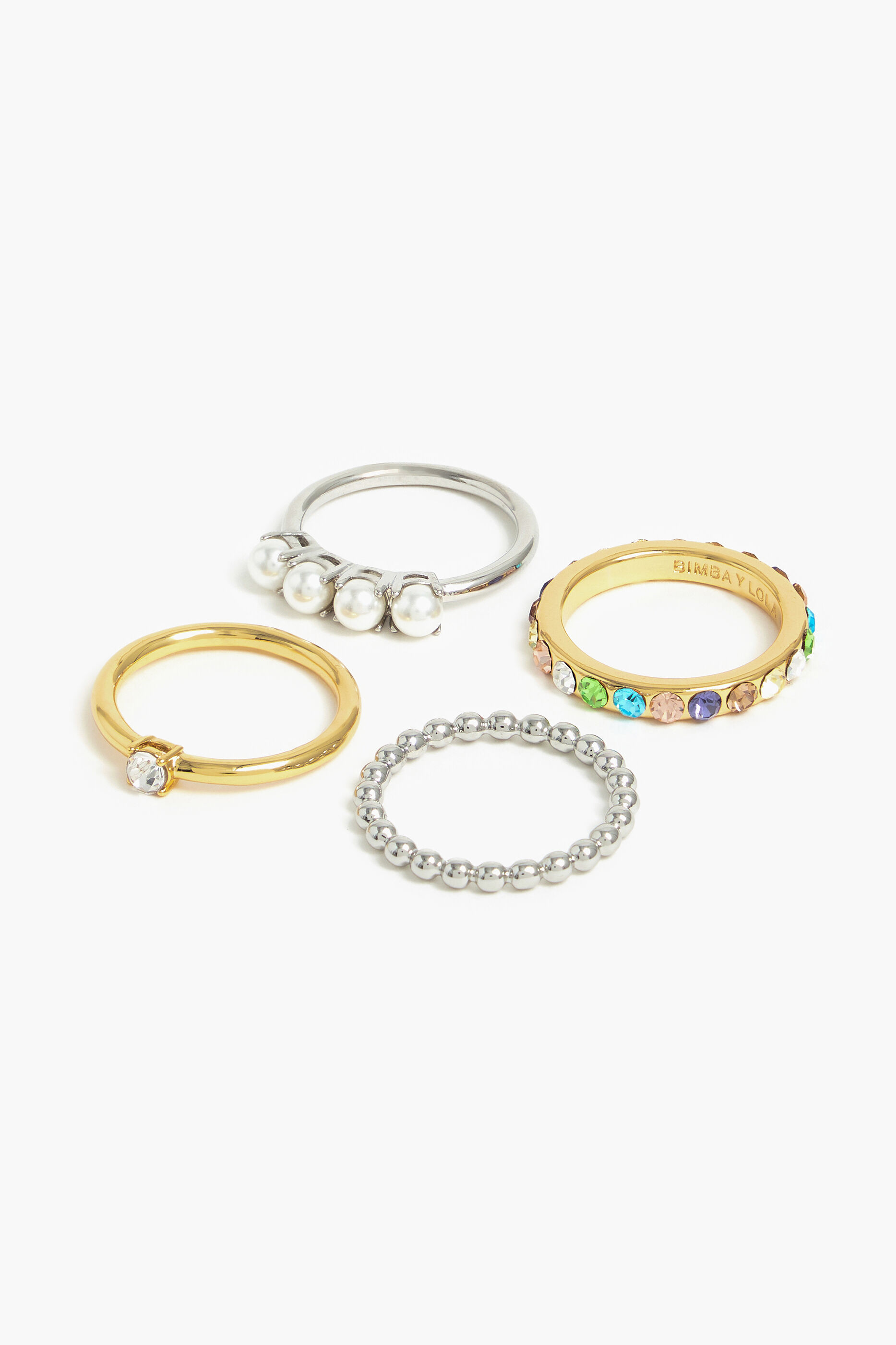 Conjunto de anéis de cristal