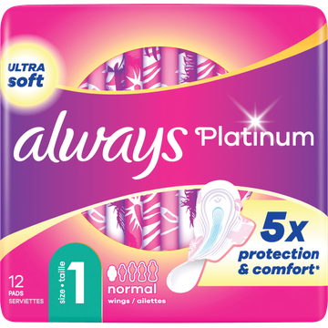 Always Platinum Normal (Maat 1) Maandverband Met Vleugels 12