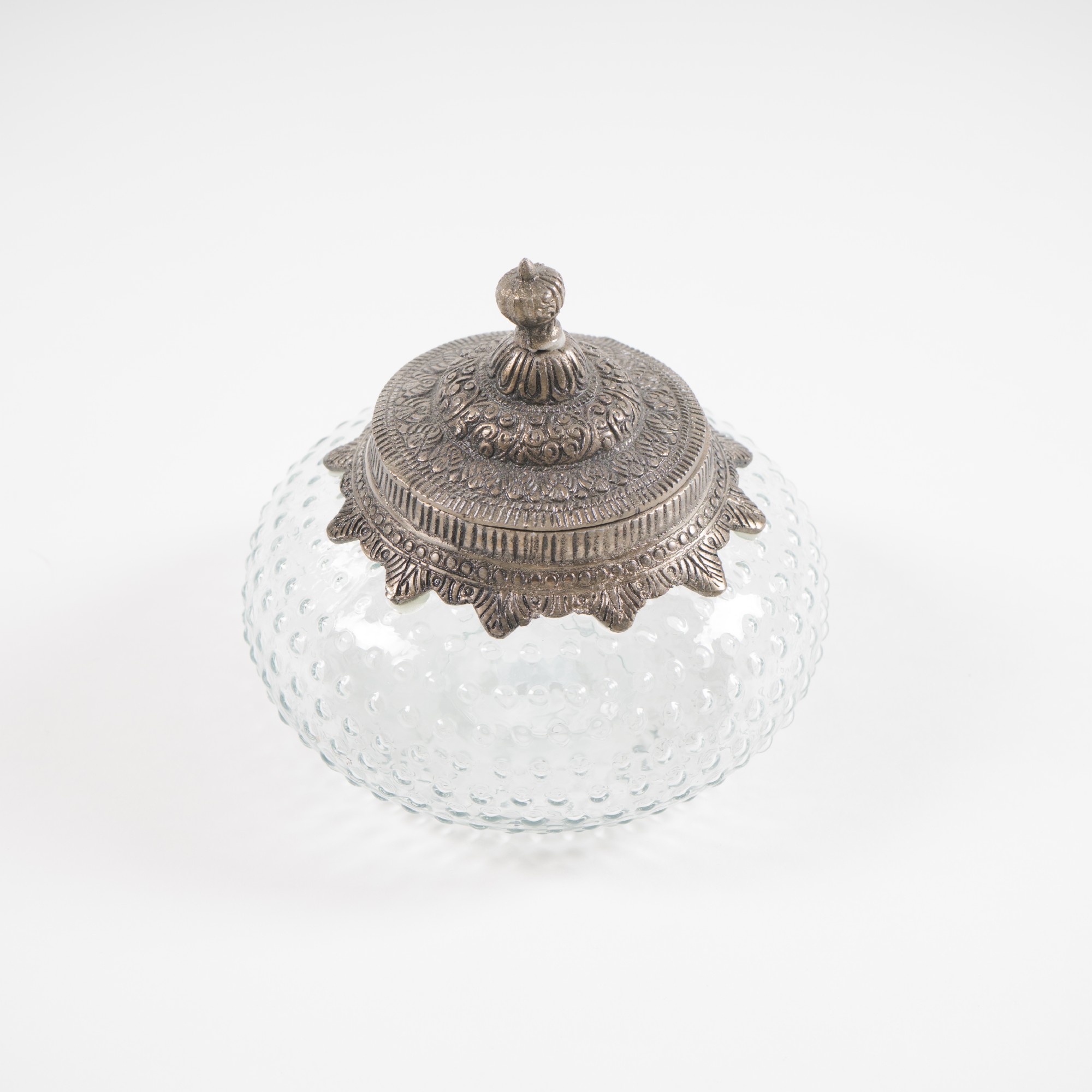 Bonbonglas 'Welles', silber, H 15 cm, Ø 16 cm von fischer's lagerhaus