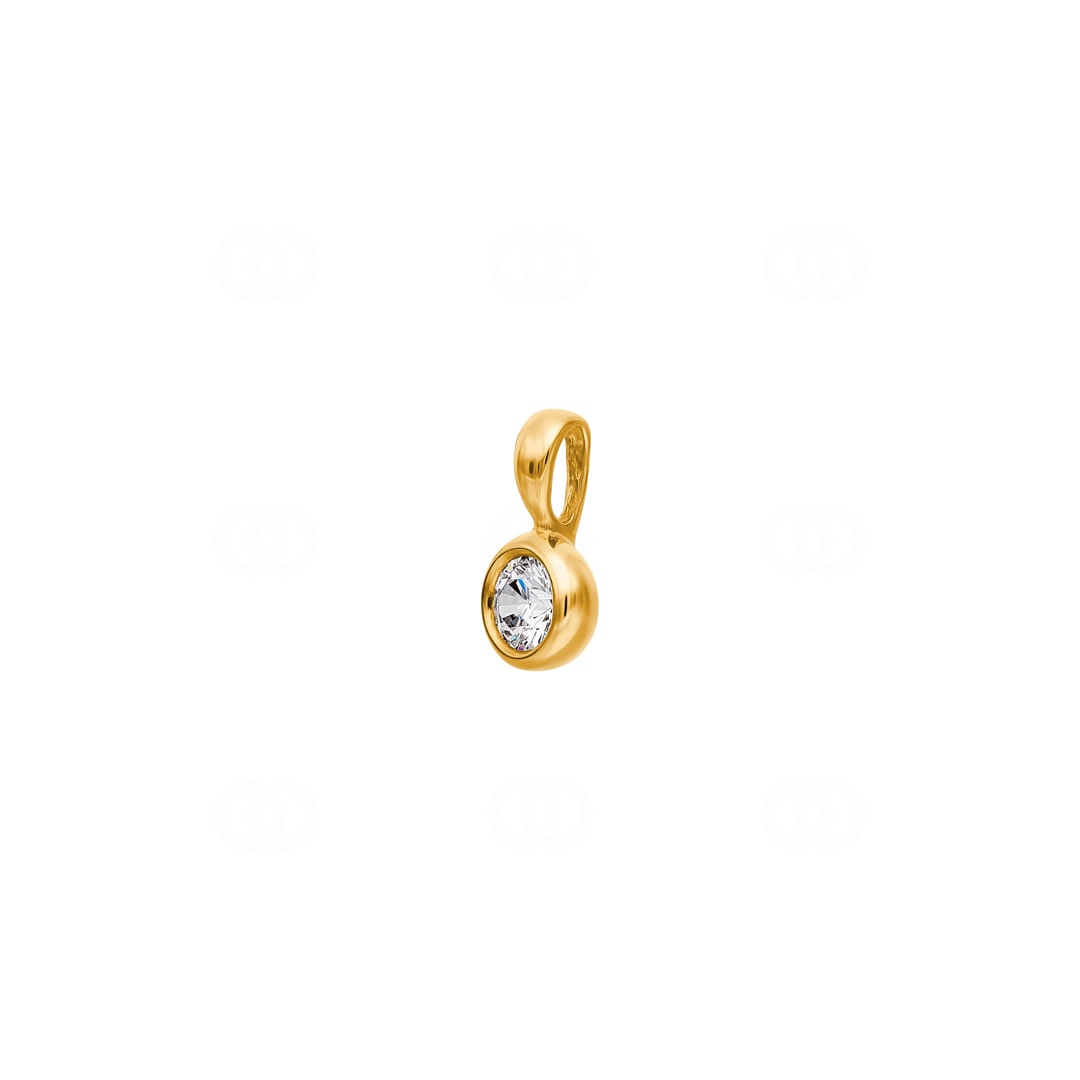 Anhänger Solitär 750/18 K Gelbgold mit Zirkonia Ø 6mm
