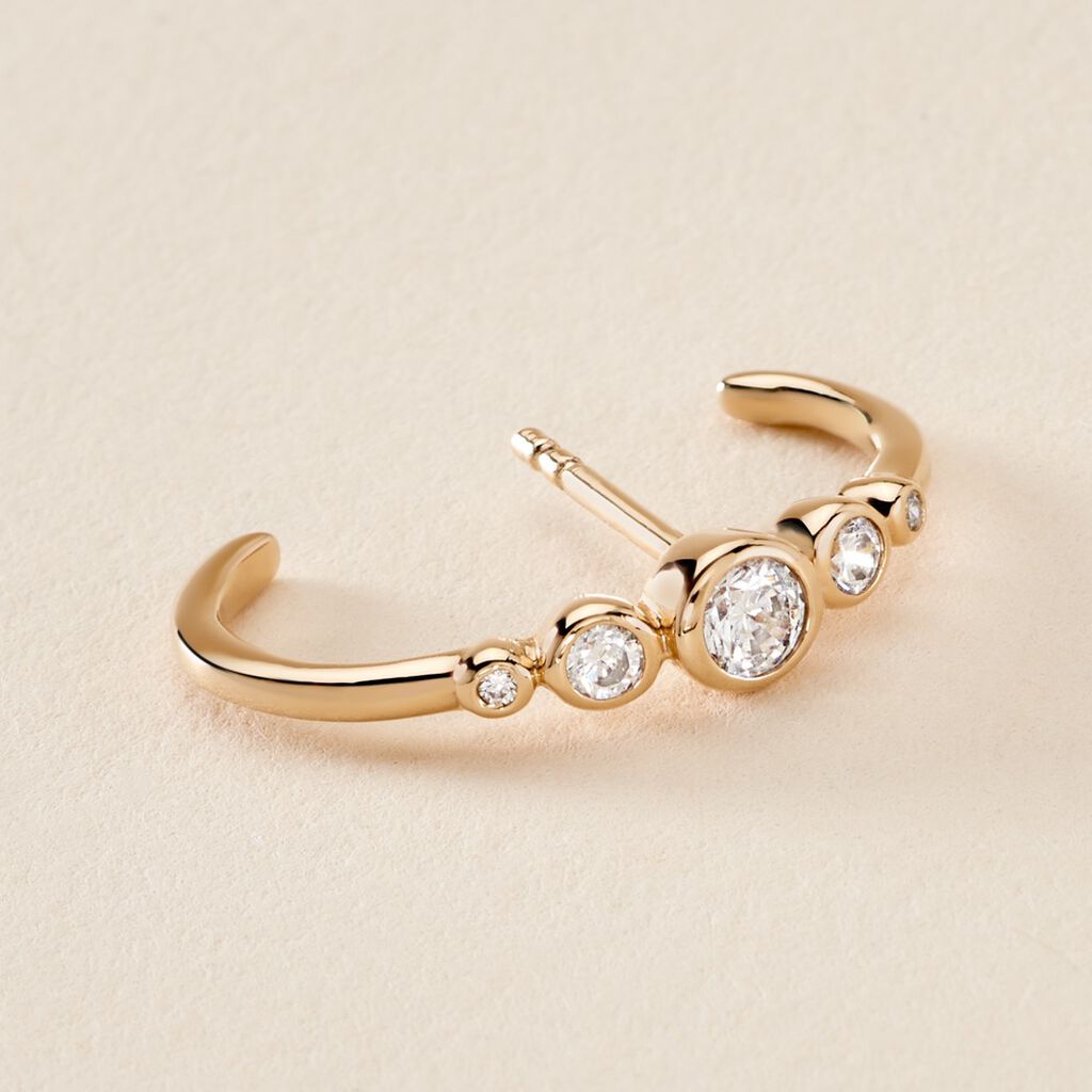 Bijoux D'oreilles Anastasia Plaqué Or Jaune Oxyde De Zirconium