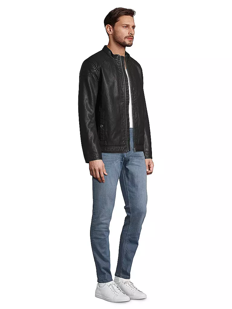 TOM TAILOR Lederjacke schwarz