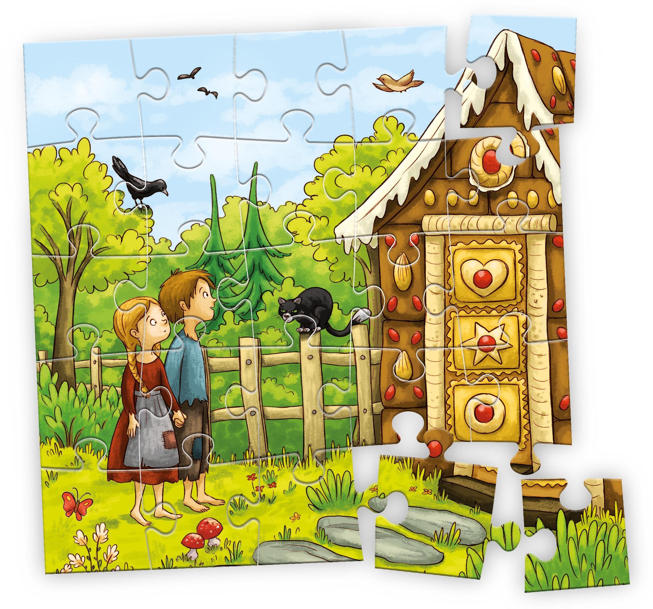 4 auf einen Streich – Meine Märchenpuzzle-Box 4x25-teilig – mit CD