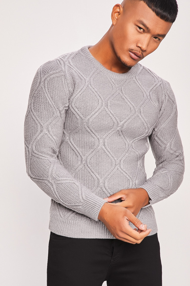 Pull en maille gris
