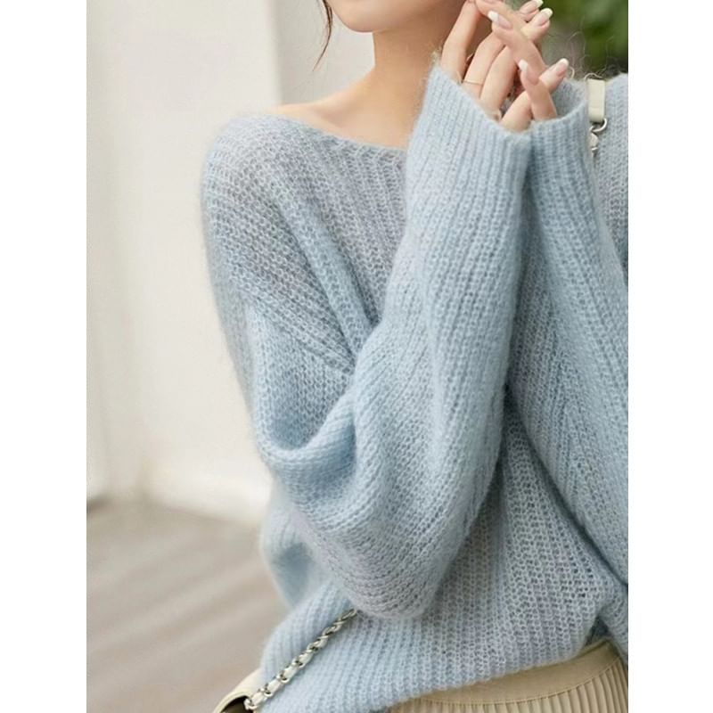 Angel Shine - Oversized zacht-pluizig gebreide top in 5 kleuren