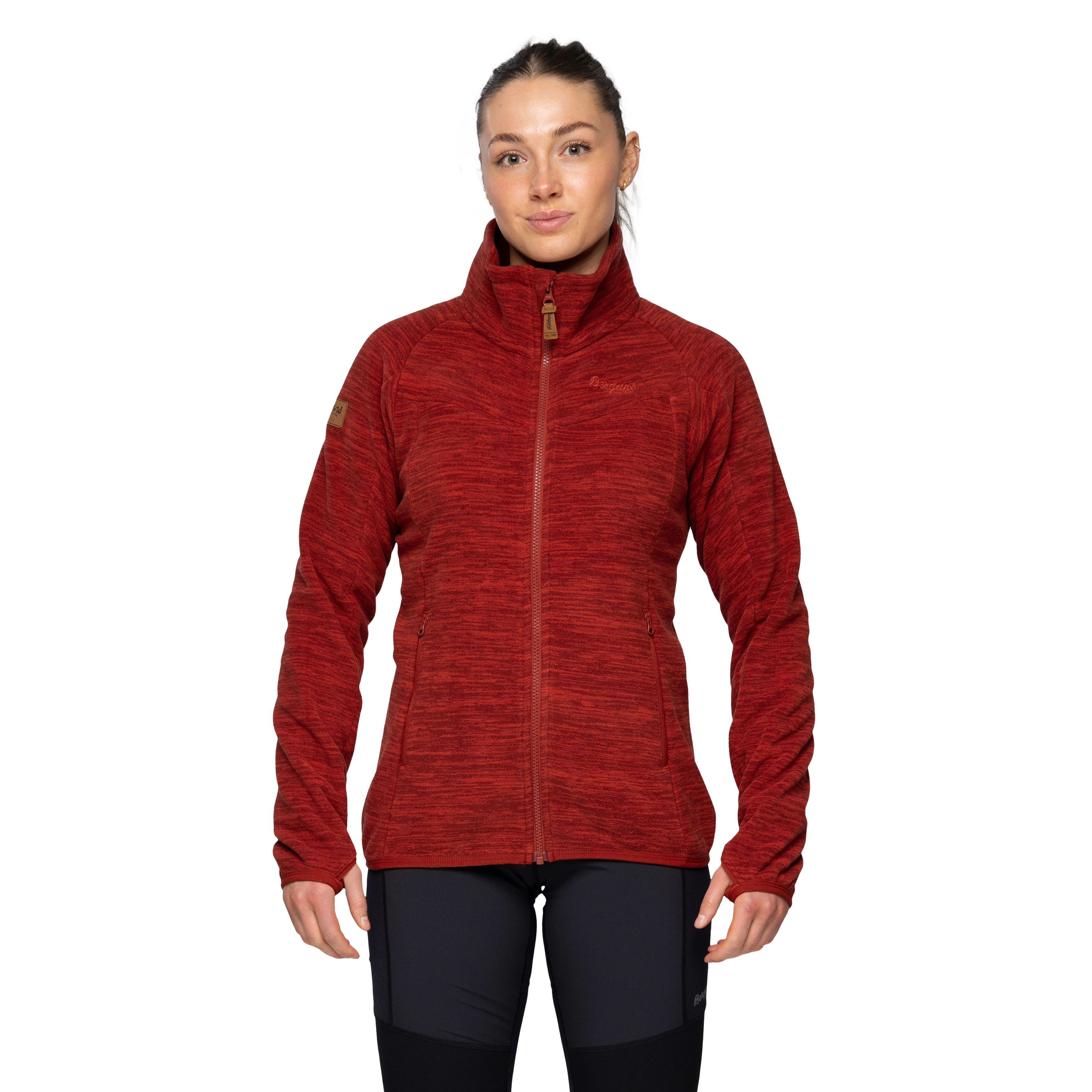 Hareid Fleece W Jacket NoHood Chianti Red