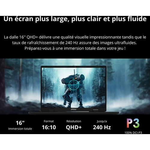 PC portable Msi gaming Crosshair 16 HX AI D2XWGKG-001FR 16