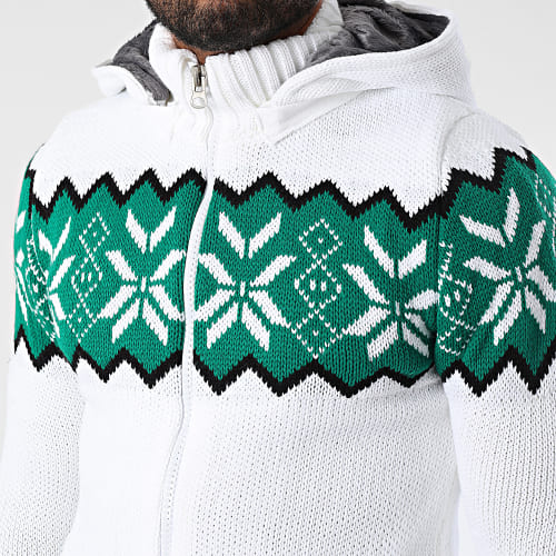 Gilet Zippé Capuche 3008 Blanc Vert