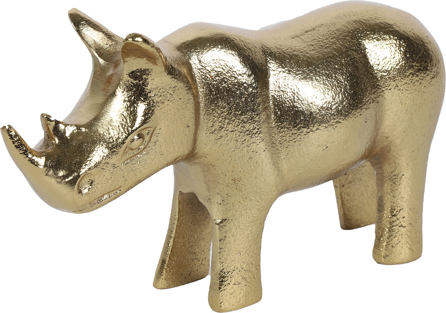 Countryfield beeld neushoorn Lando goud 18,5 x 6,5 x 11 cm