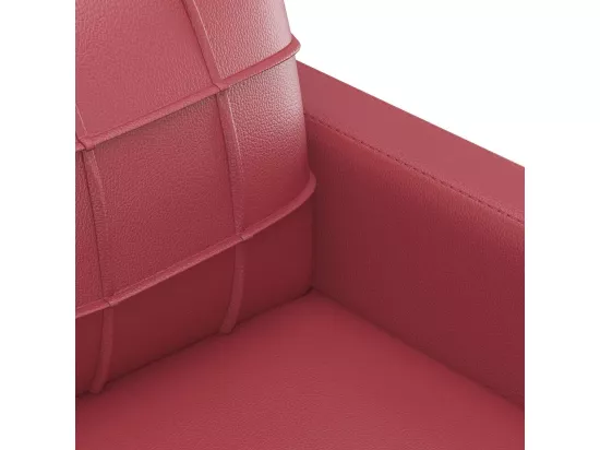 Canapé à 2 places Rouge bordeaux 120 cm Similicuir