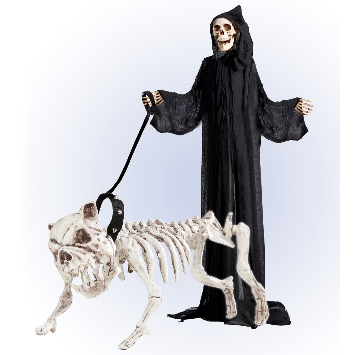 Halloween Skelet Hond Met Riem 45cm
