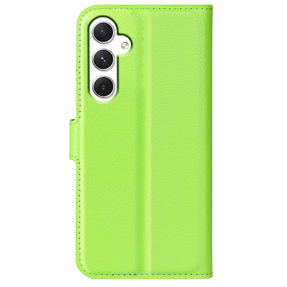 Samsung Galaxy S24 Leder Tasche Flip Cover Litchi Look - Grün