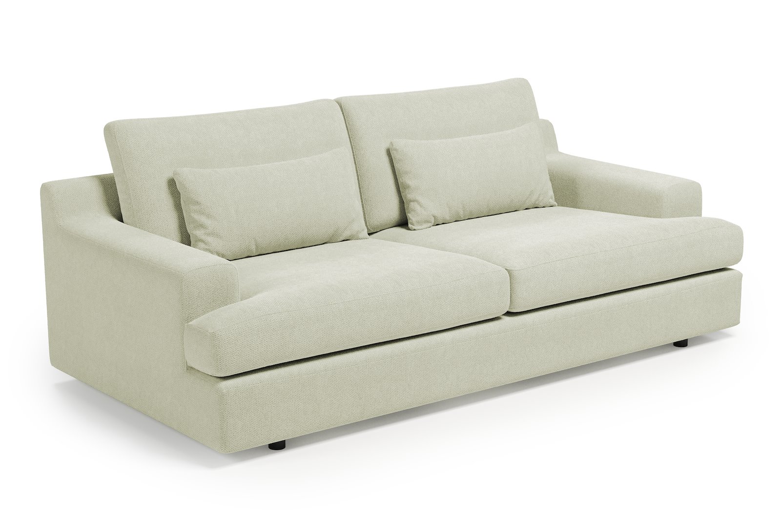 Roma 3-seter Tekstil Mito 01 Antique White med sorte ben
