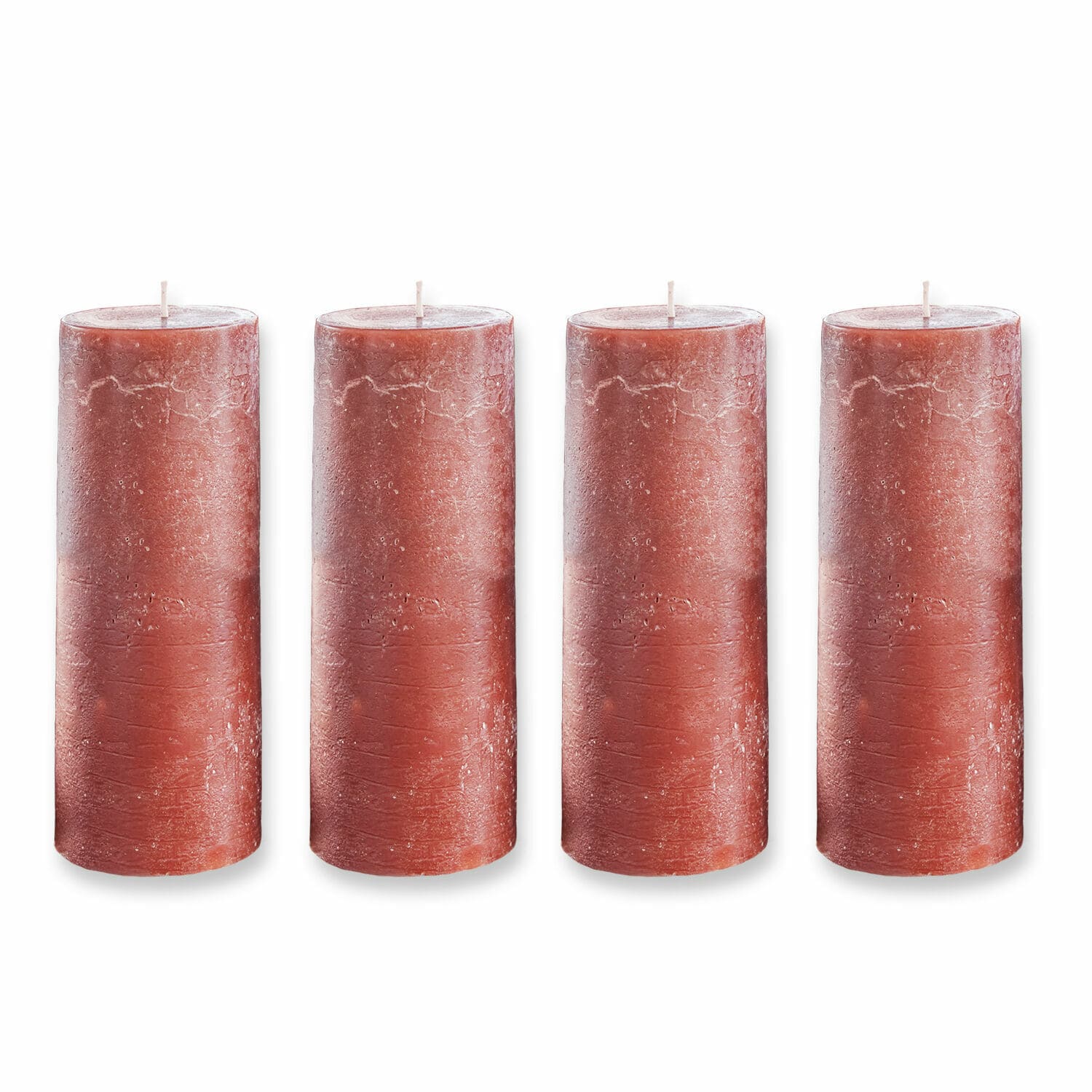 Kerze 4er Set Homel rostrot