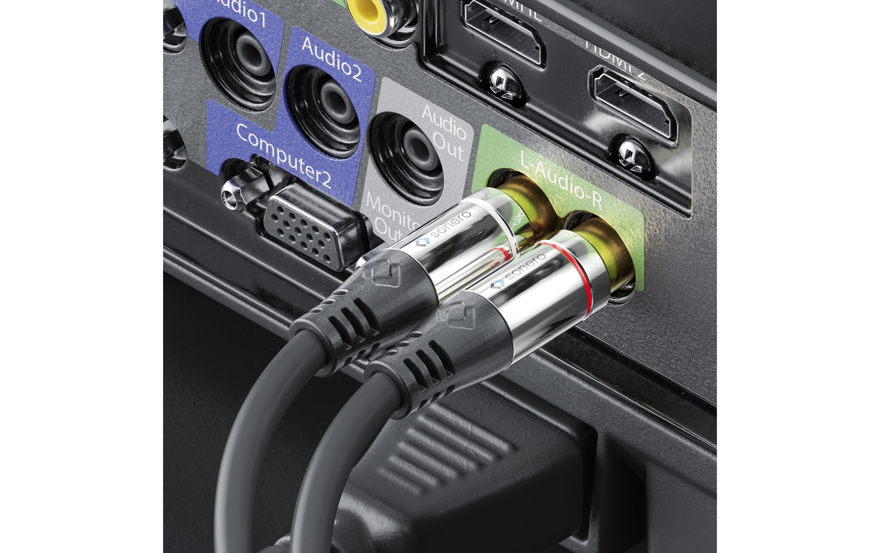 Audio-Kabel Cinch - Cinch 0.5 mCinch-Stereo(L/R)-Verlängerungskabel