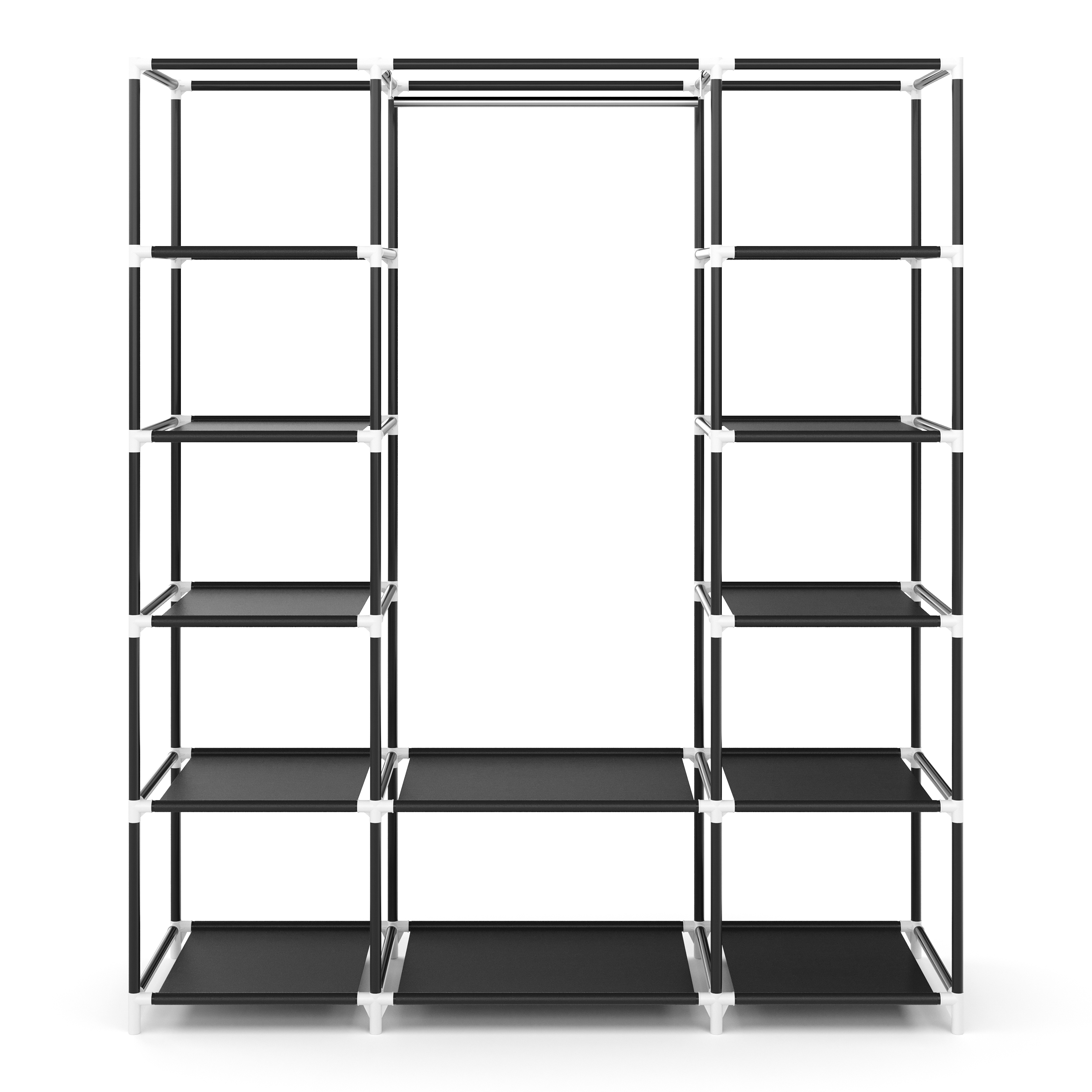 Faltschrank mit rollbaren Türen 150 x 175 cm schwarz