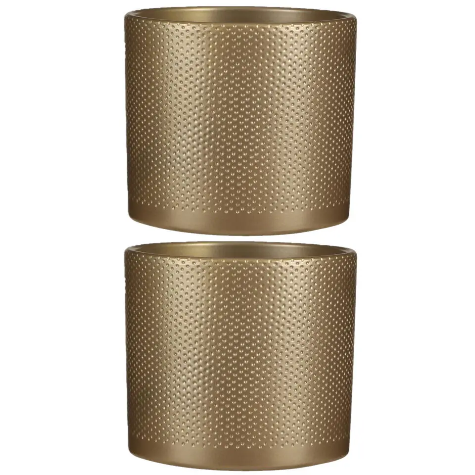 Mica Decorations Bloempot - goud - keramiek - D21,5 x H23 cm