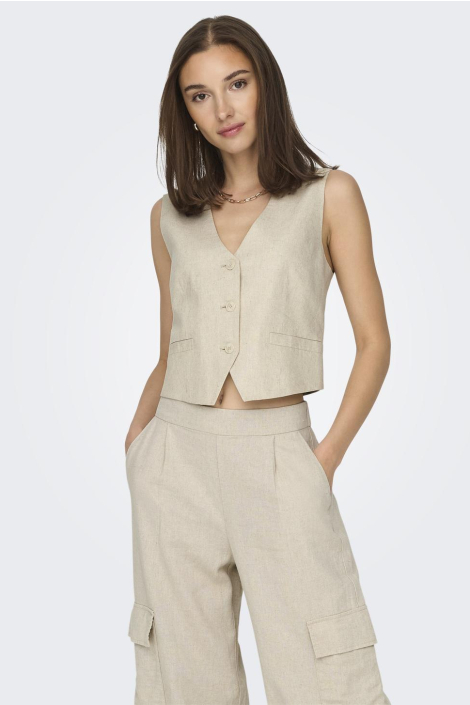 Jacqueline de Yong beige dames gilet