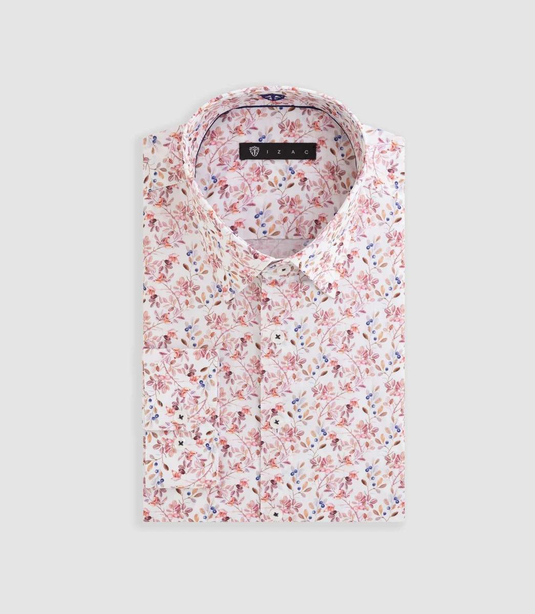Chemise à imprimé floral rose 