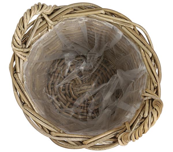 Van der Leeden Rattan-Korb mit Henkeln, rund,