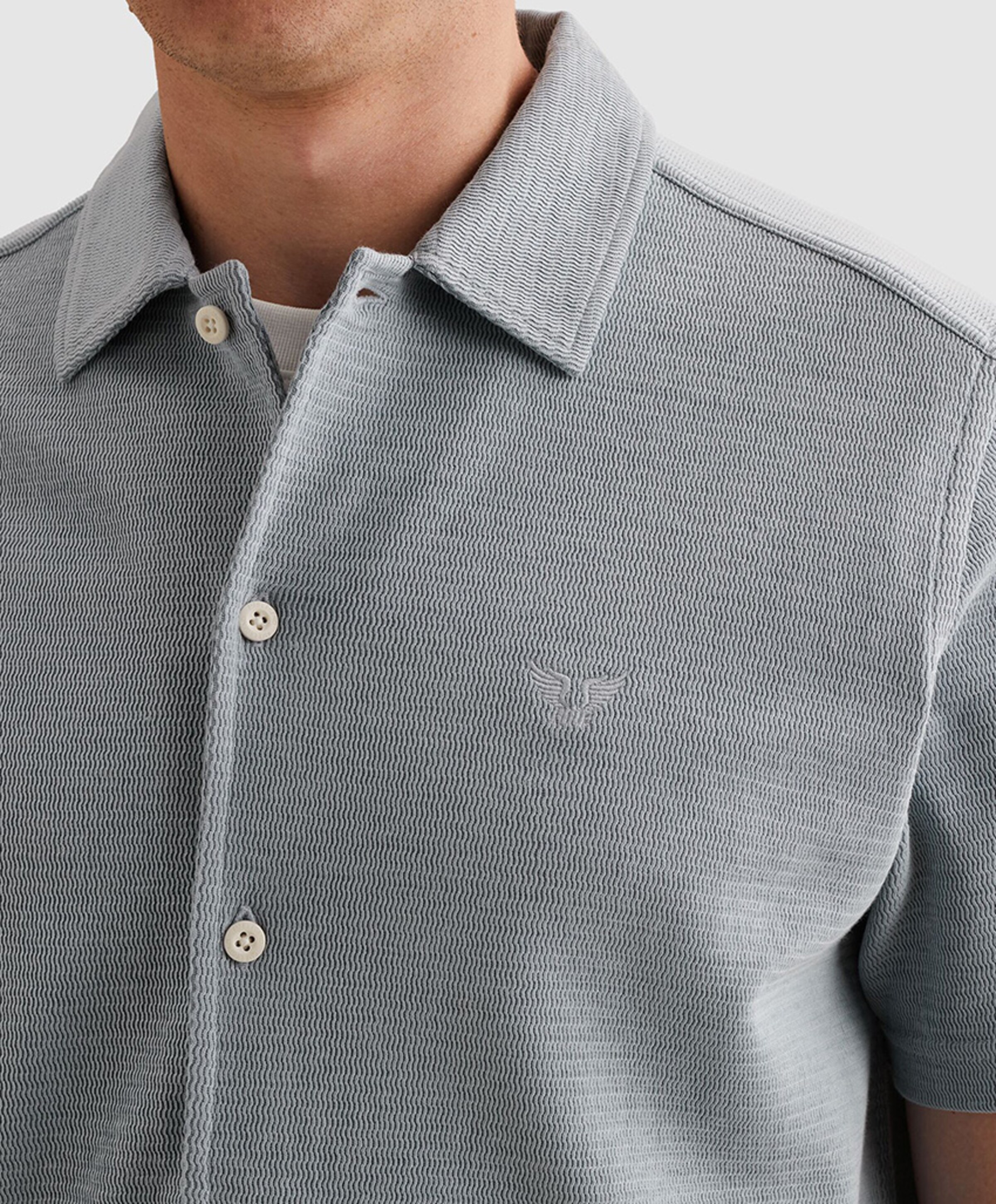 PME Legend Heren overhemd korte mouw blauw