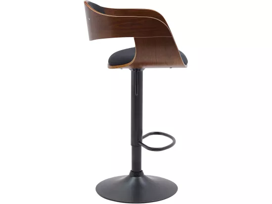 Tabourets de bar - Tissu & Métal noir mat - Noyer / Noir - Kingston
