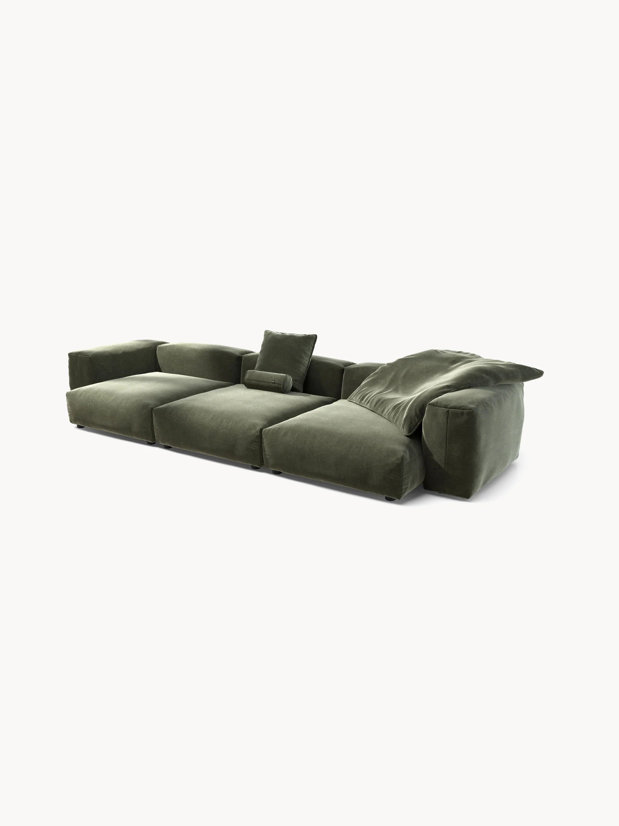 Fluwelen modulaire bank Vetsak (4-zits)