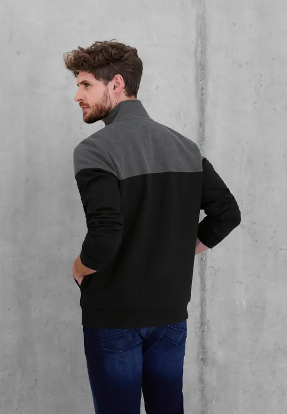 Colourmix Troyer Sweatjacke - Black