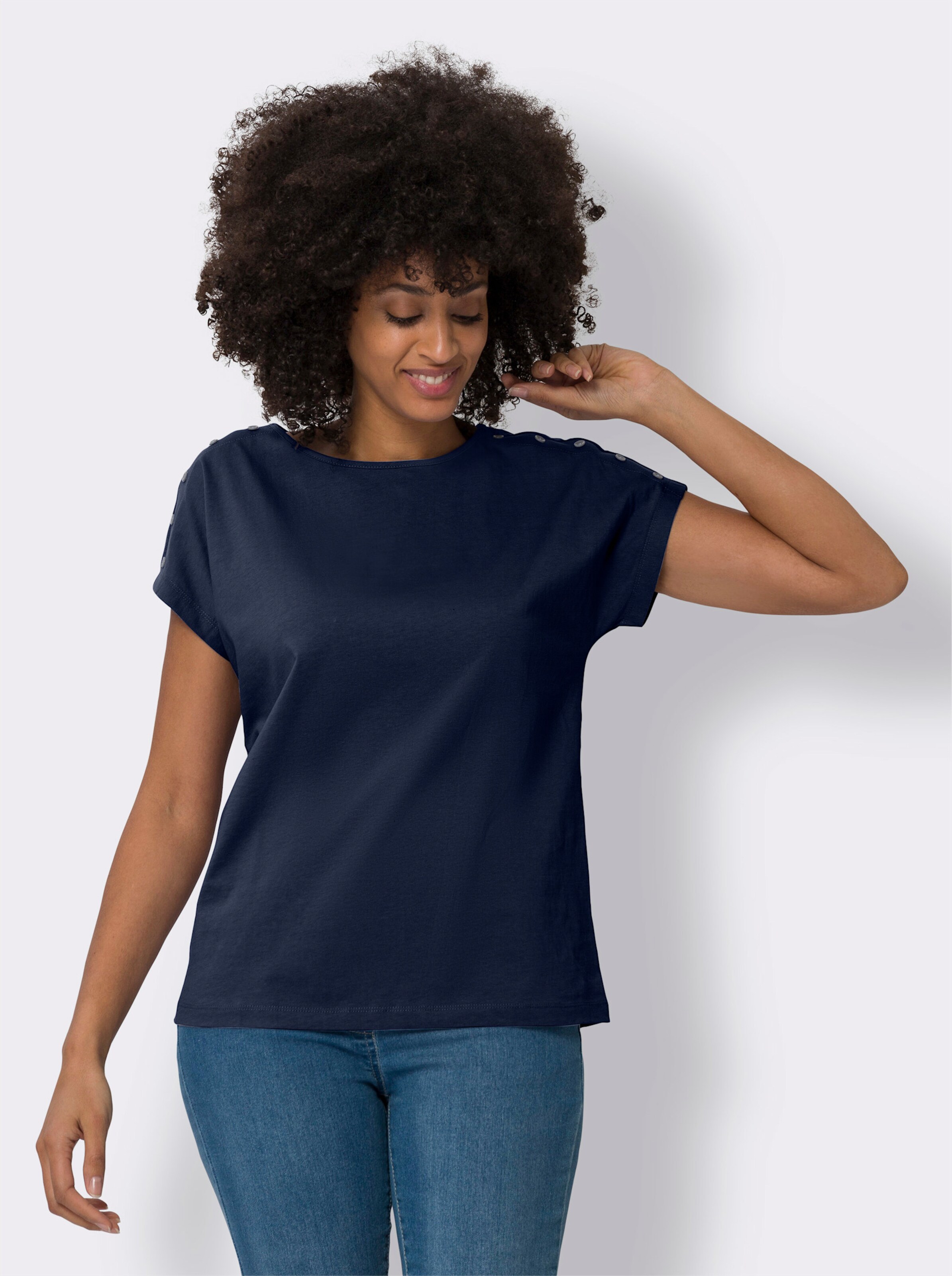 Shirt mit U-Boot-Ausschnitt