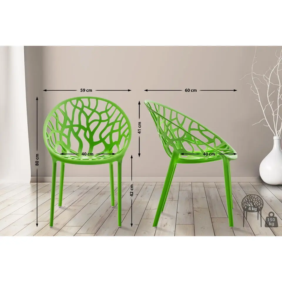 CLP Set van 2 Tuinstoel Hope Kunststof - groen