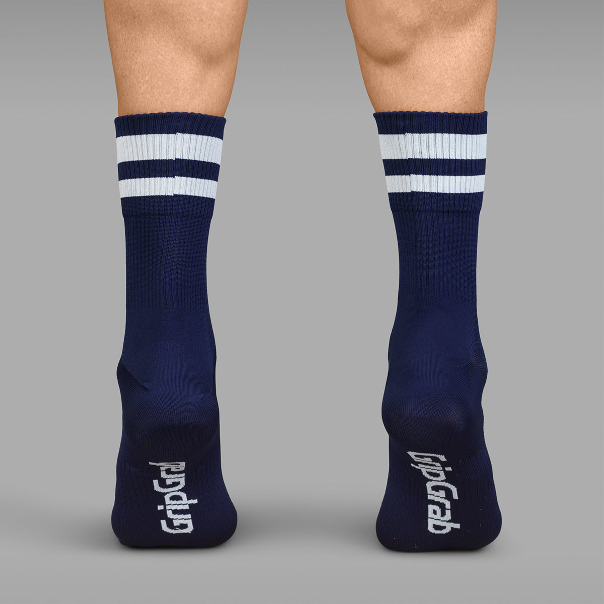 GripGrab Original Stripes Performance Crew Fietssokken Donkerblauw