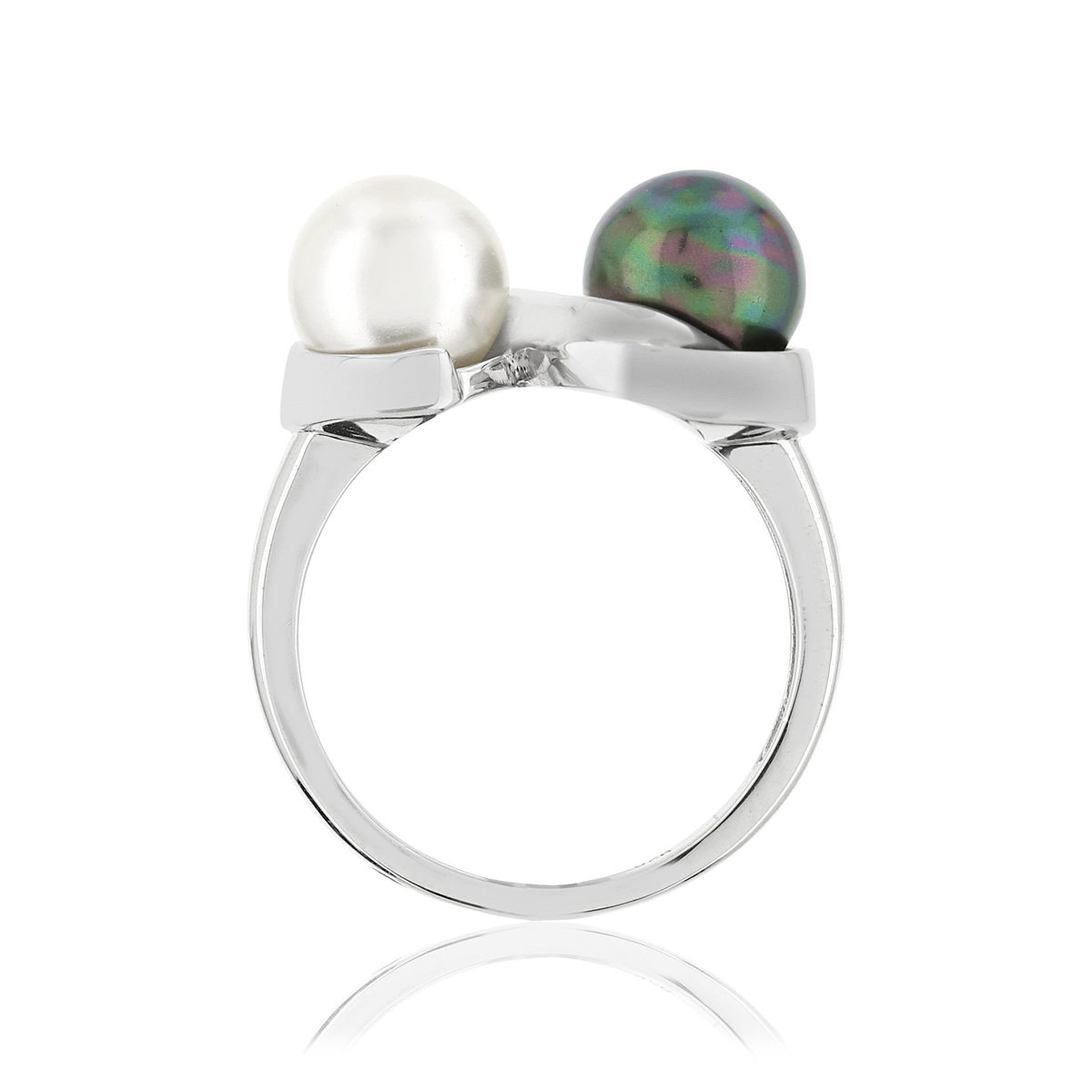 Bague argent 925 perle de culture de Tahiti et de Chine