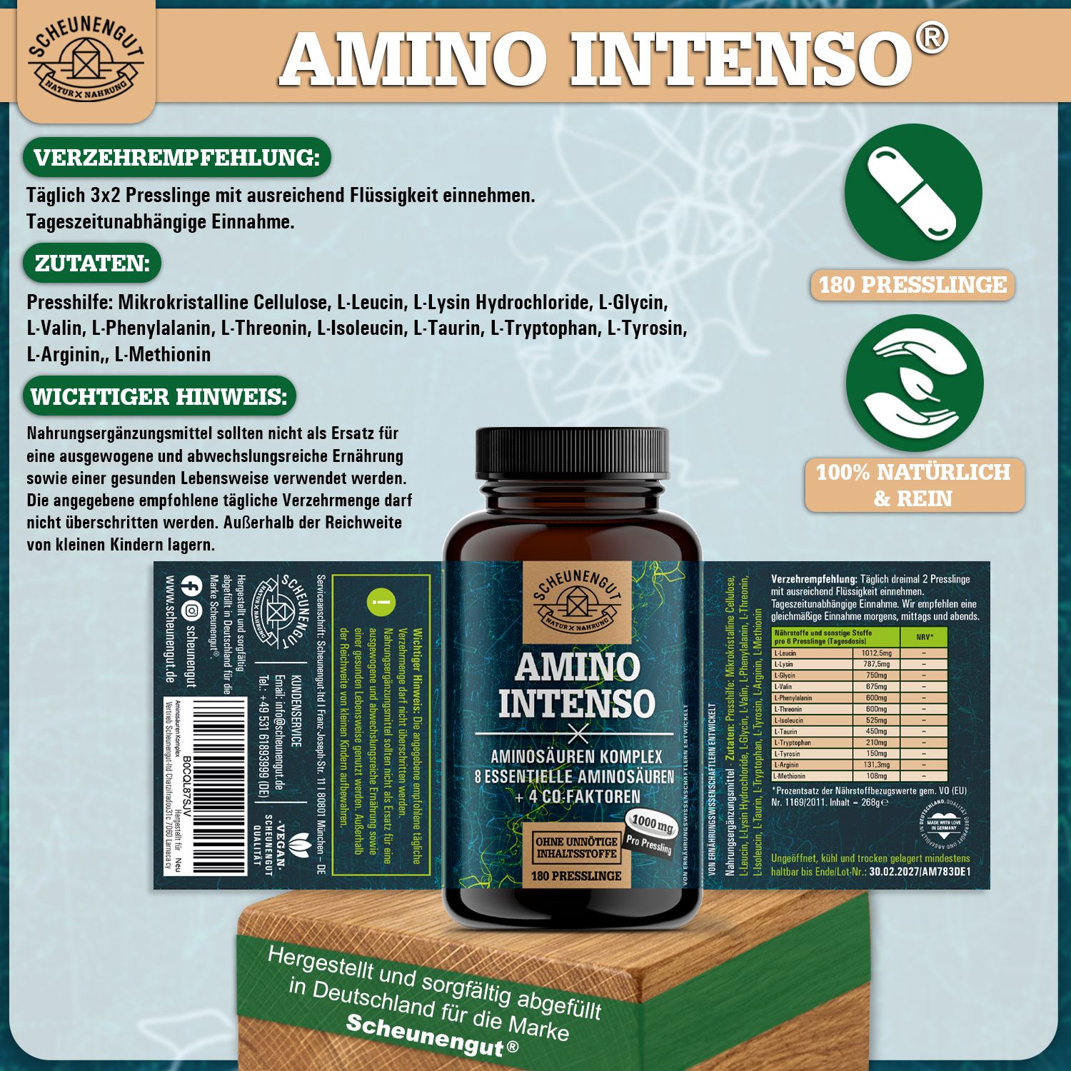 Scheunengut® Amino Intenso | Aminosäuren Komplex EEAs inkl. BCAAs