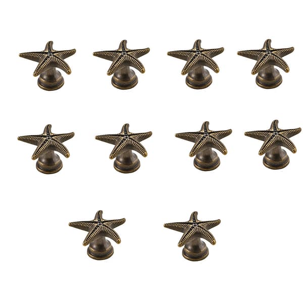 INF 10-Pack antikke messing skapknapper, enkelthulls skuffetrekk  Sea Star