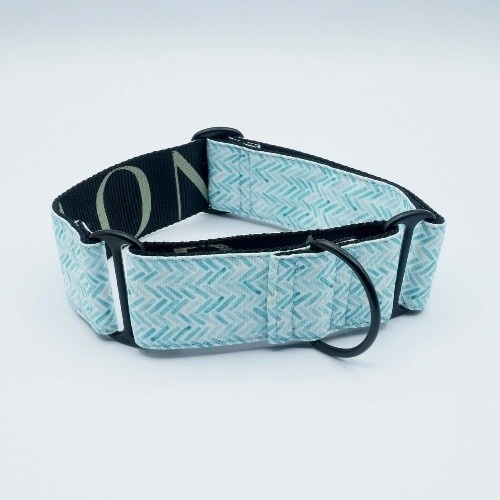 Coleira martingale Baona azul em náilon reciclado para cães